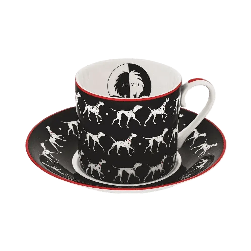 English Ladies Disney 101 Dalmatians Cruella Cup & Saucer