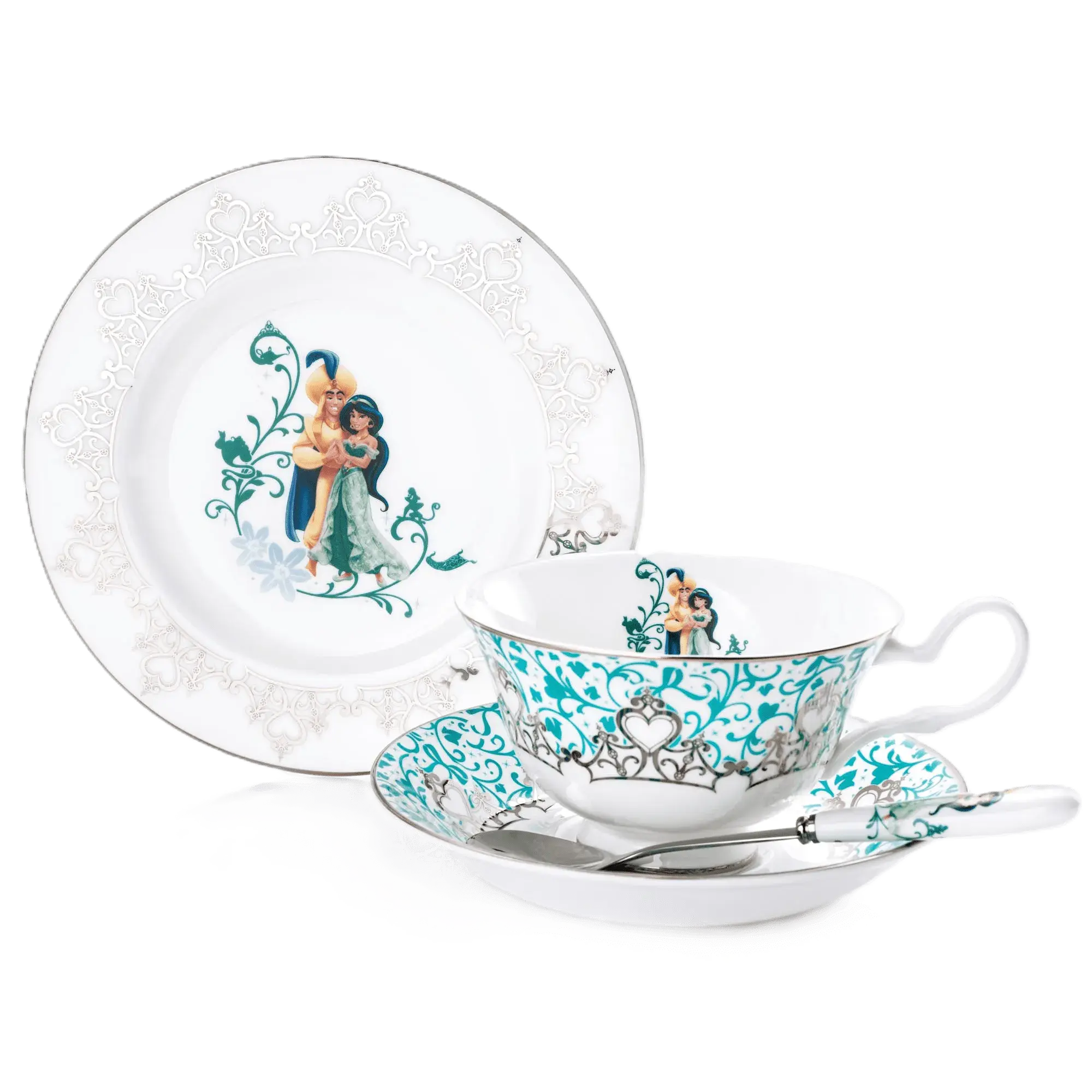 English Ladies Disney Aladdin Jasmine Wedding 3pc Tea Set