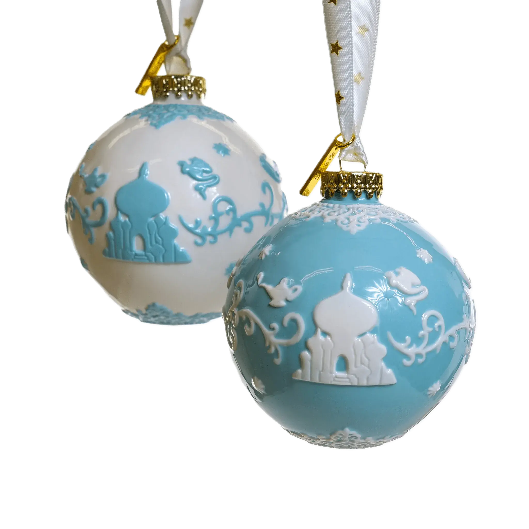 English Ladies Disney Aladdin Princess Jasmine Christmas Tree Baubles (Set of 2)