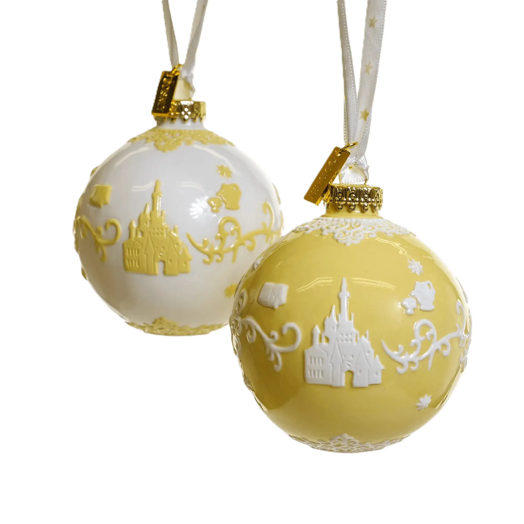 English Ladies Disney Beauty & the Beast Belle Christmas Tree Baubles (Set of 2)