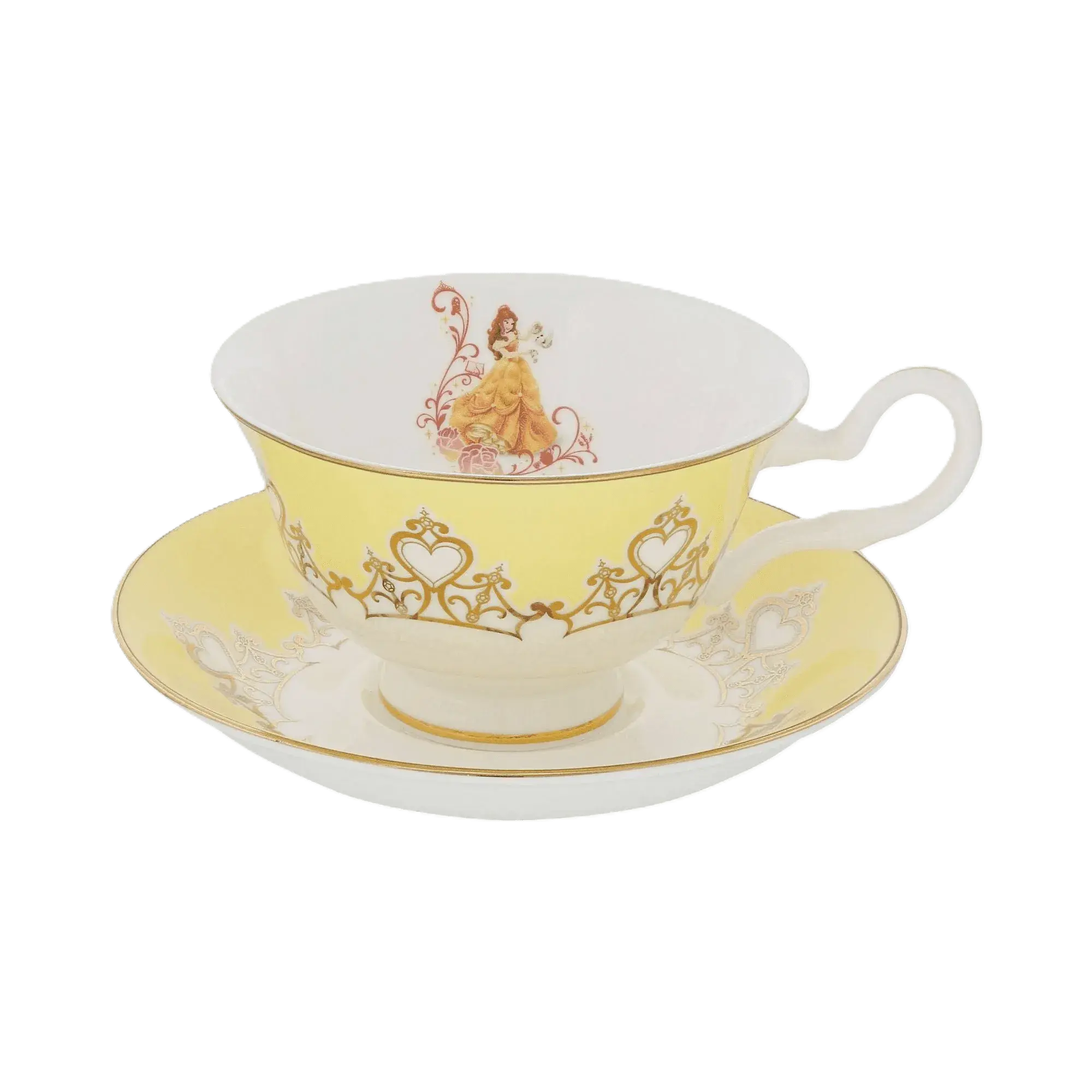 English Ladies Disney Beauty & the Beast Belle Tiara Tea Cup & Saucer