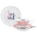 English Ladies Disney Little Mermaid Ariel Wedding 3pc Tea Set