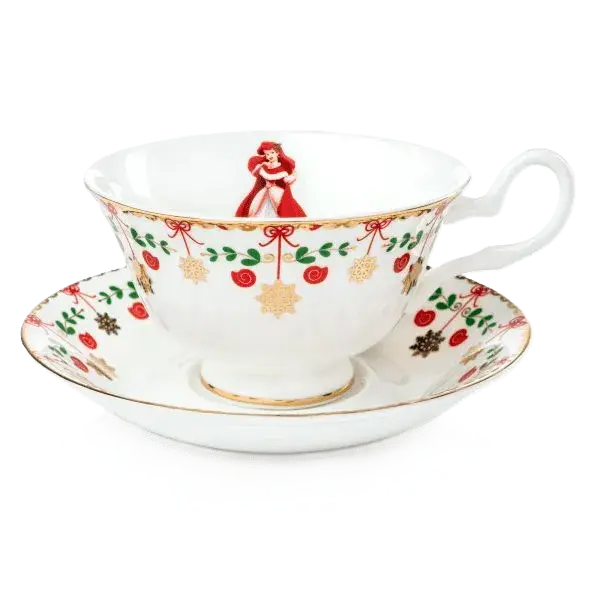 English Ladies Disney Little Mermaid Princess Ariel Winter Cup & Saucer