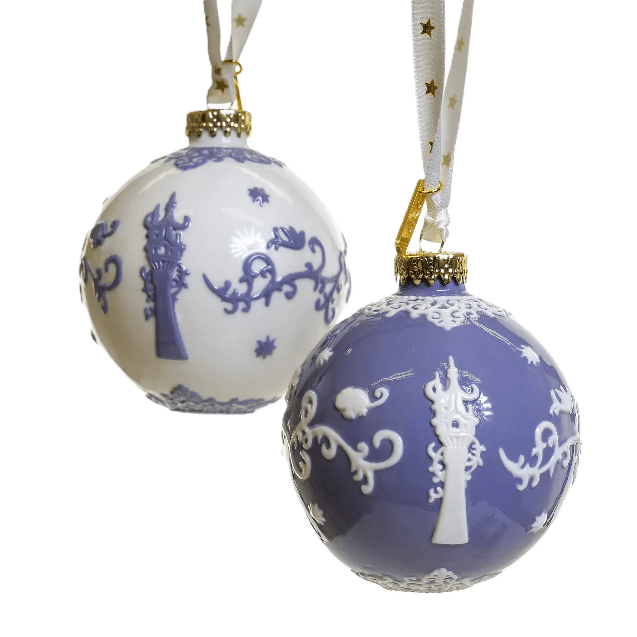 Christmas Tree Bauble Tangled Princess Rapunzel (Set of 2) Bone China