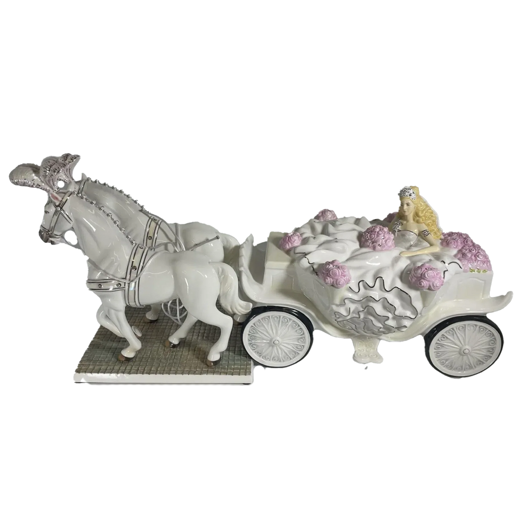 English Ladies Thelma Madine Going to the Chapel Bride & Horse Figurine