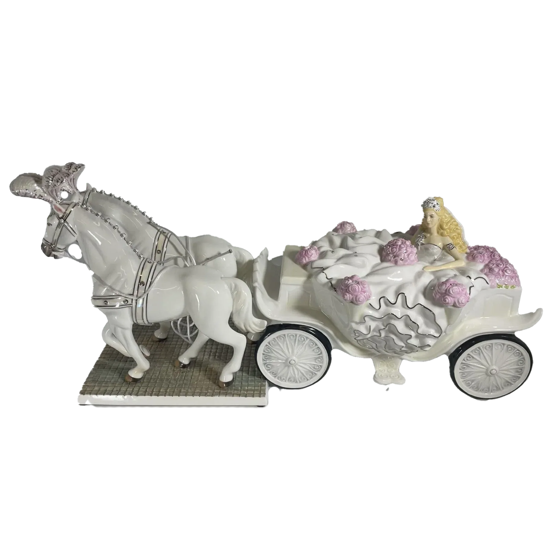 English Ladies Thelma Madine Going to the Chapel Bride & Horse Figurine