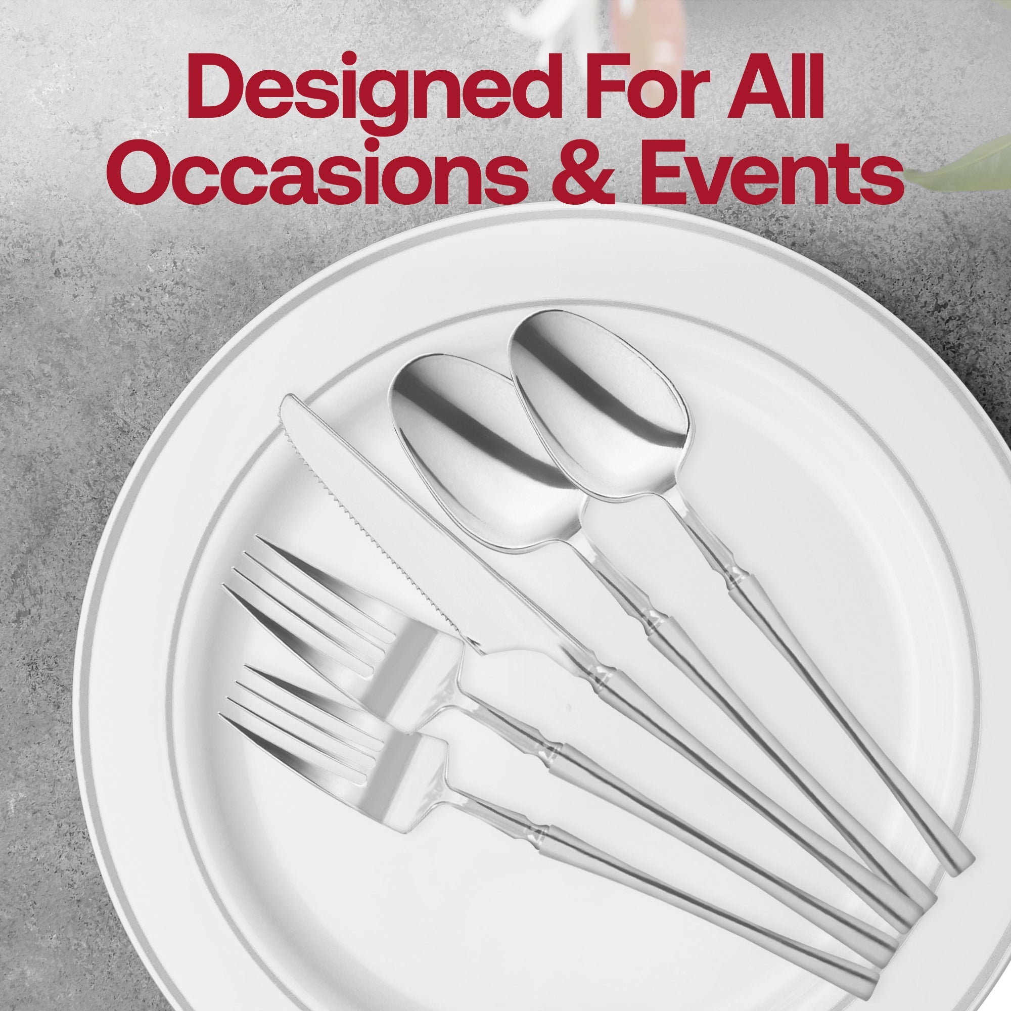 Shiny Silver Moderno Disposable Plastic Dessert Spoons
