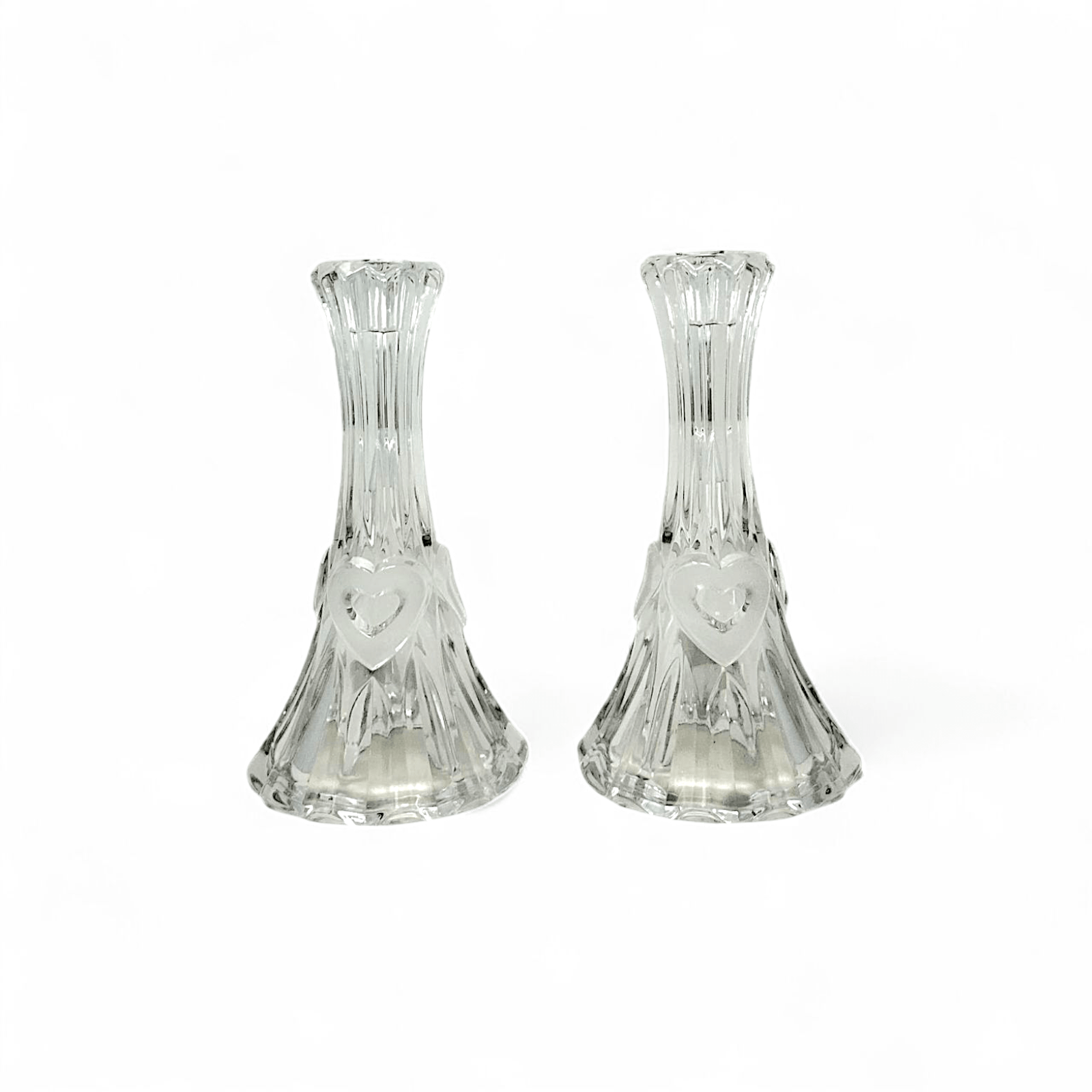 Evita  Crystal Sweet Heart Candle Stick - Pair
