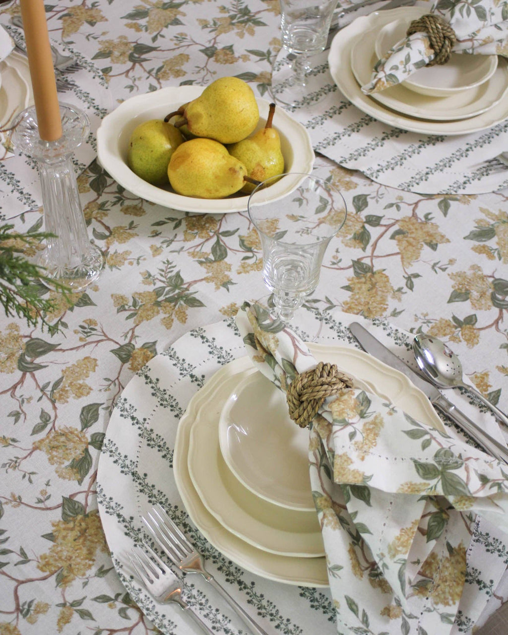Hyacinth Floral Dinner Napkin Set of Four: Marigold