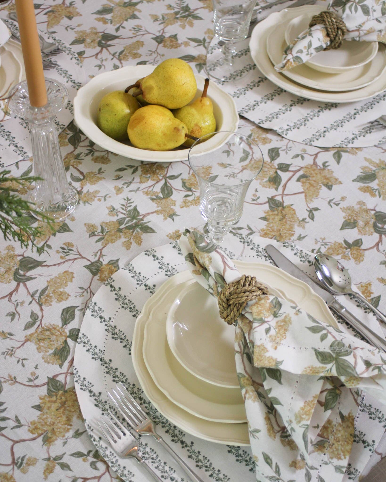 Hyacinth Floral Dinner Napkin Set of Four: Marigold