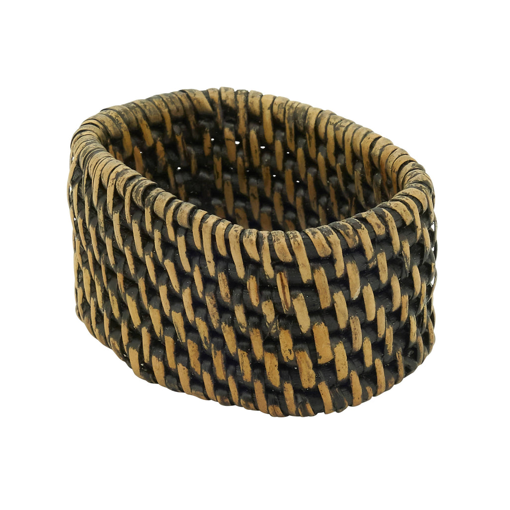Woven Rattan Napkin Ring: Brown