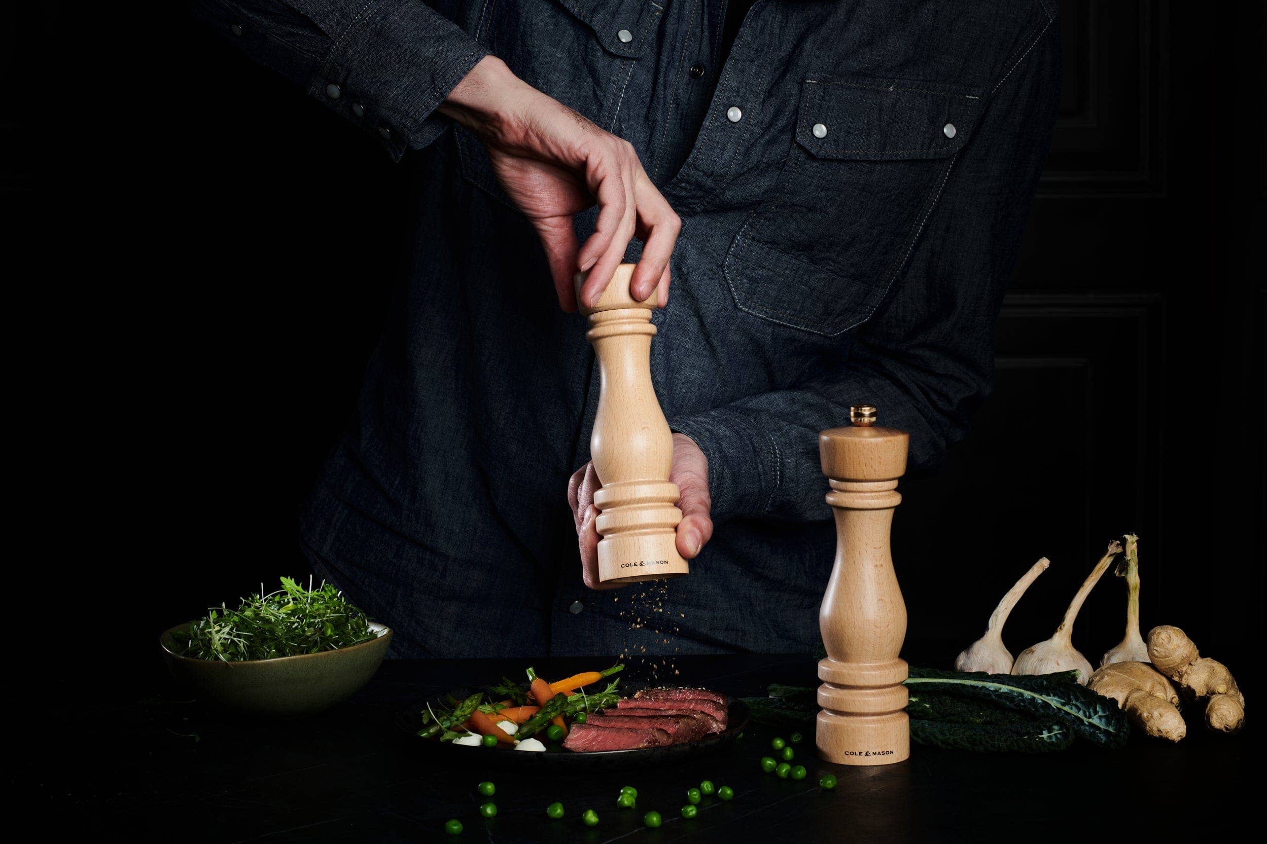 Natural Beech Salt & Pepper Mills