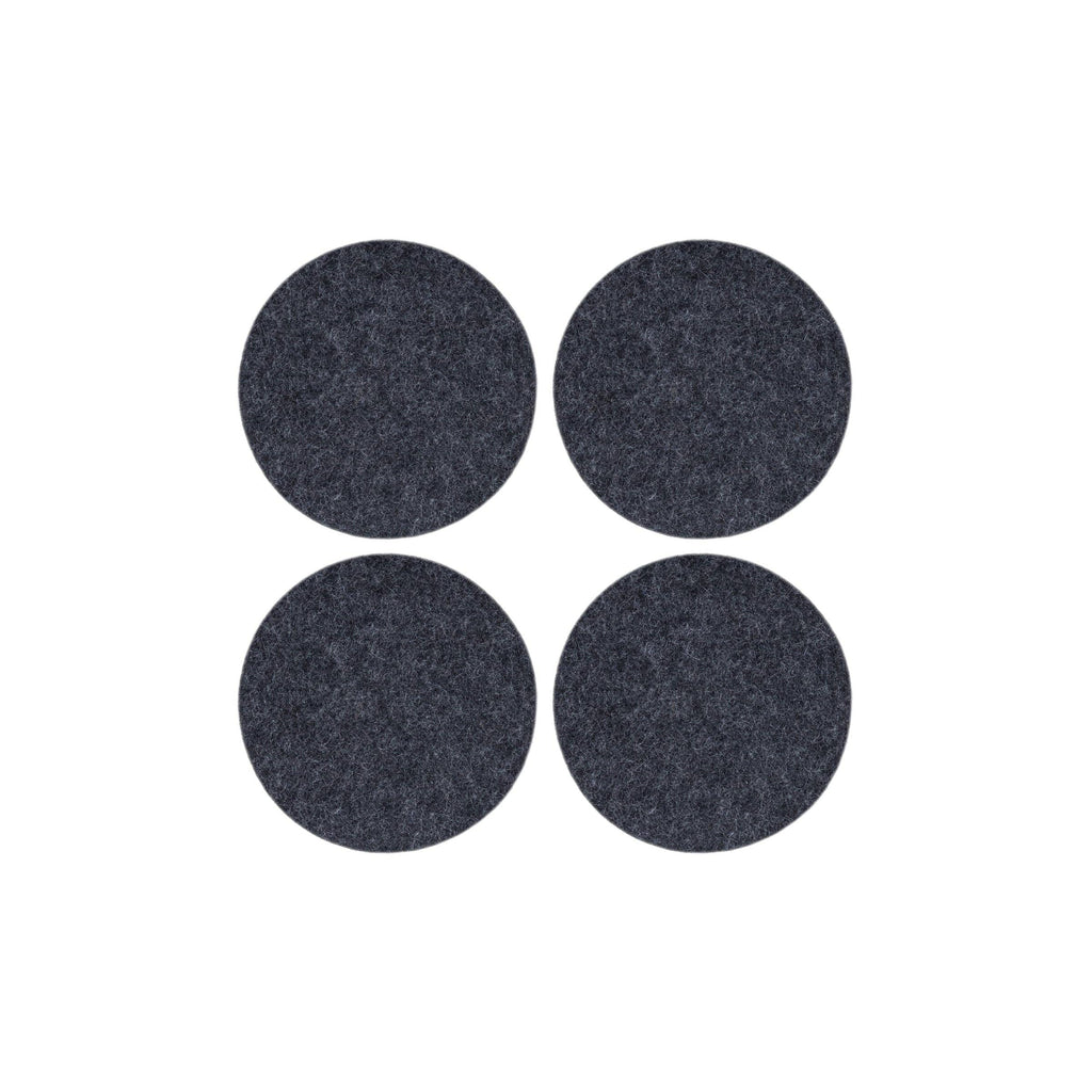Charcoal: Bierfilzl Merino Wool Felt Round Coaster Solid 4 Pack
