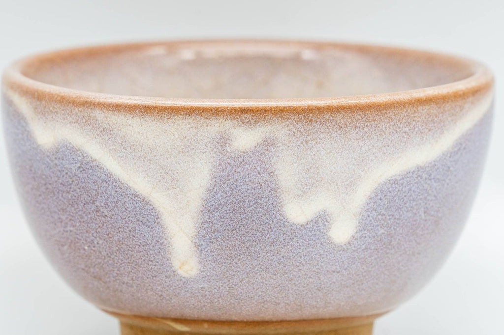 Japanese Teacup - Purple White Drip-Glazed Hagi-yaki Yunomi - 100ml