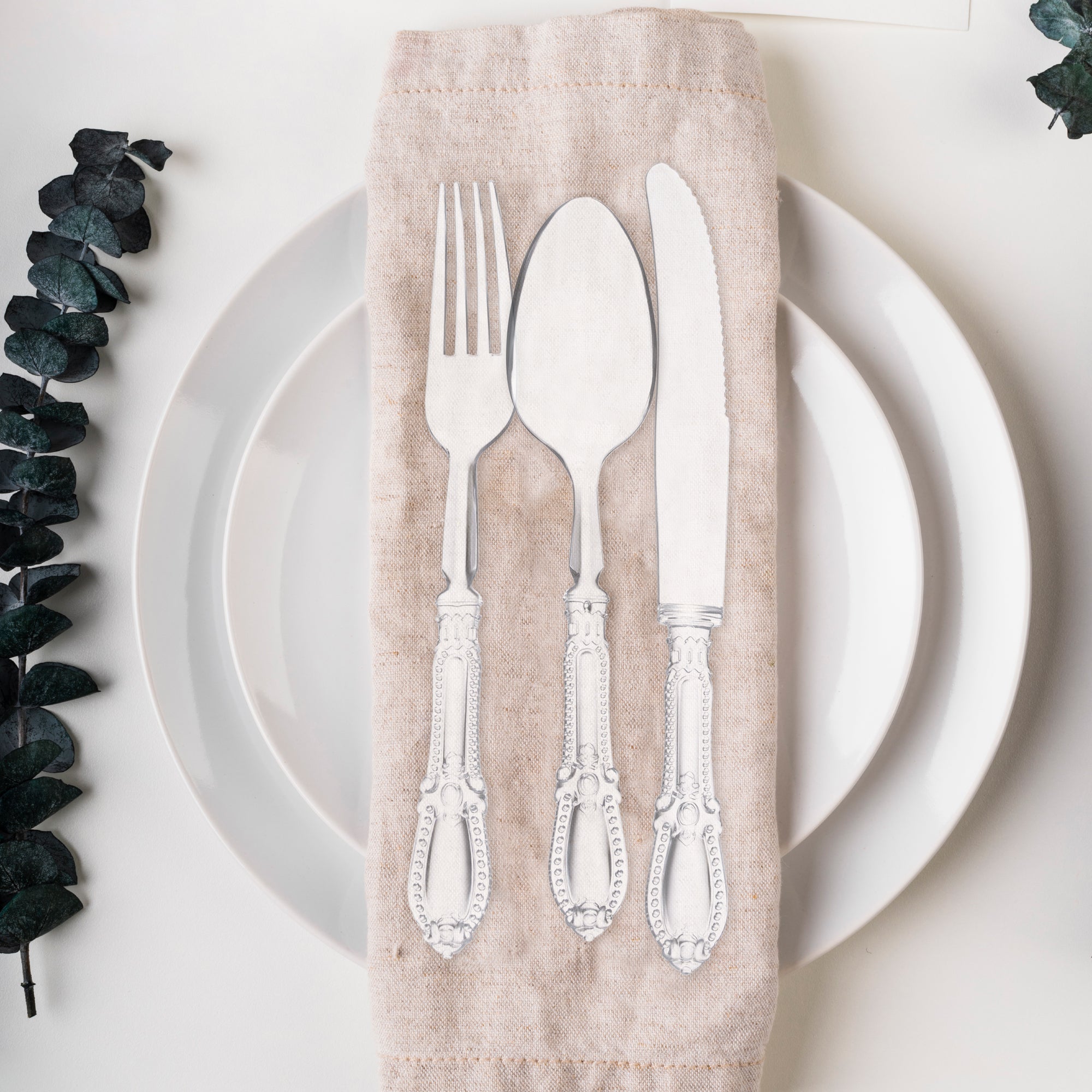 Clear Baroque Disposable Plastic Dinner Forks
