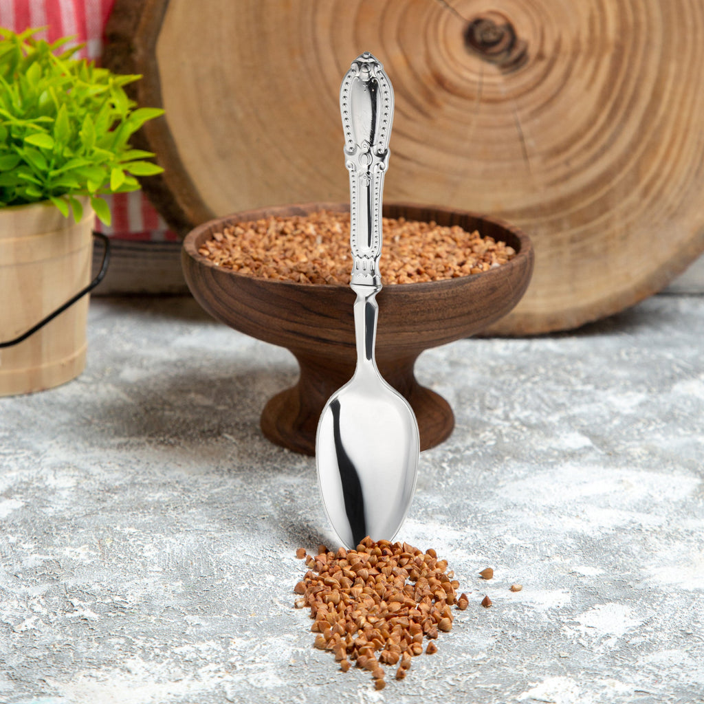 Silver Baroque Disposable Plastic Dinner Spoons