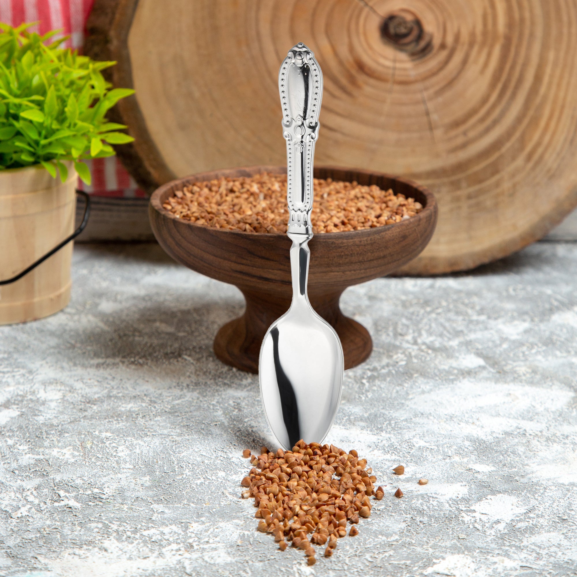 Silver Baroque Disposable Plastic Dinner Spoons