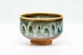 Japanese Matcha Bowl - Green Hare's Fur Drip-Glazed Hantsutsu-gata Chawan - 400ml
