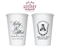 Formal Floral Crest Monogram Wedding Coffee Cups, #3007