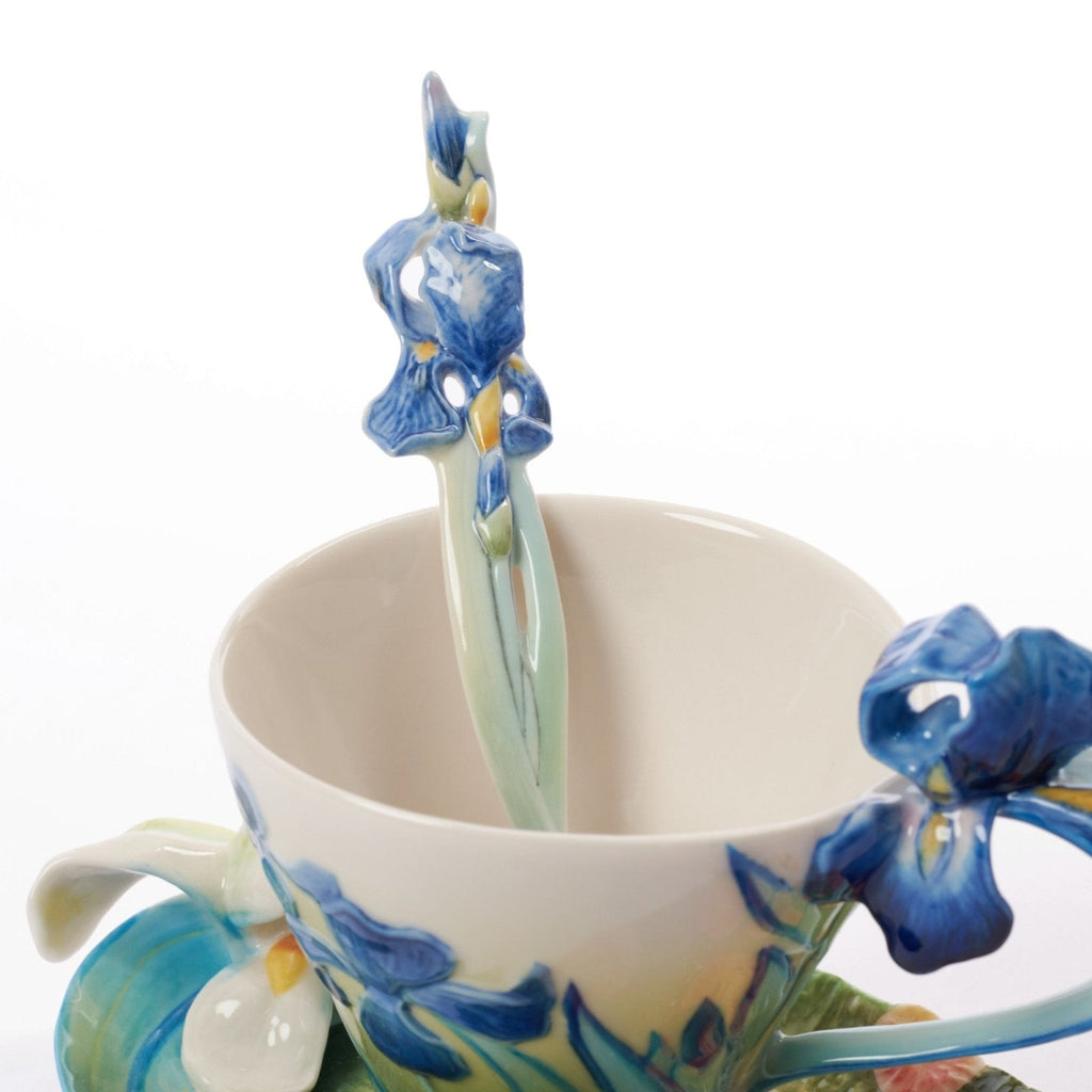 Franz Collection Van Gogh Iris Teacup Saucer & Spoon