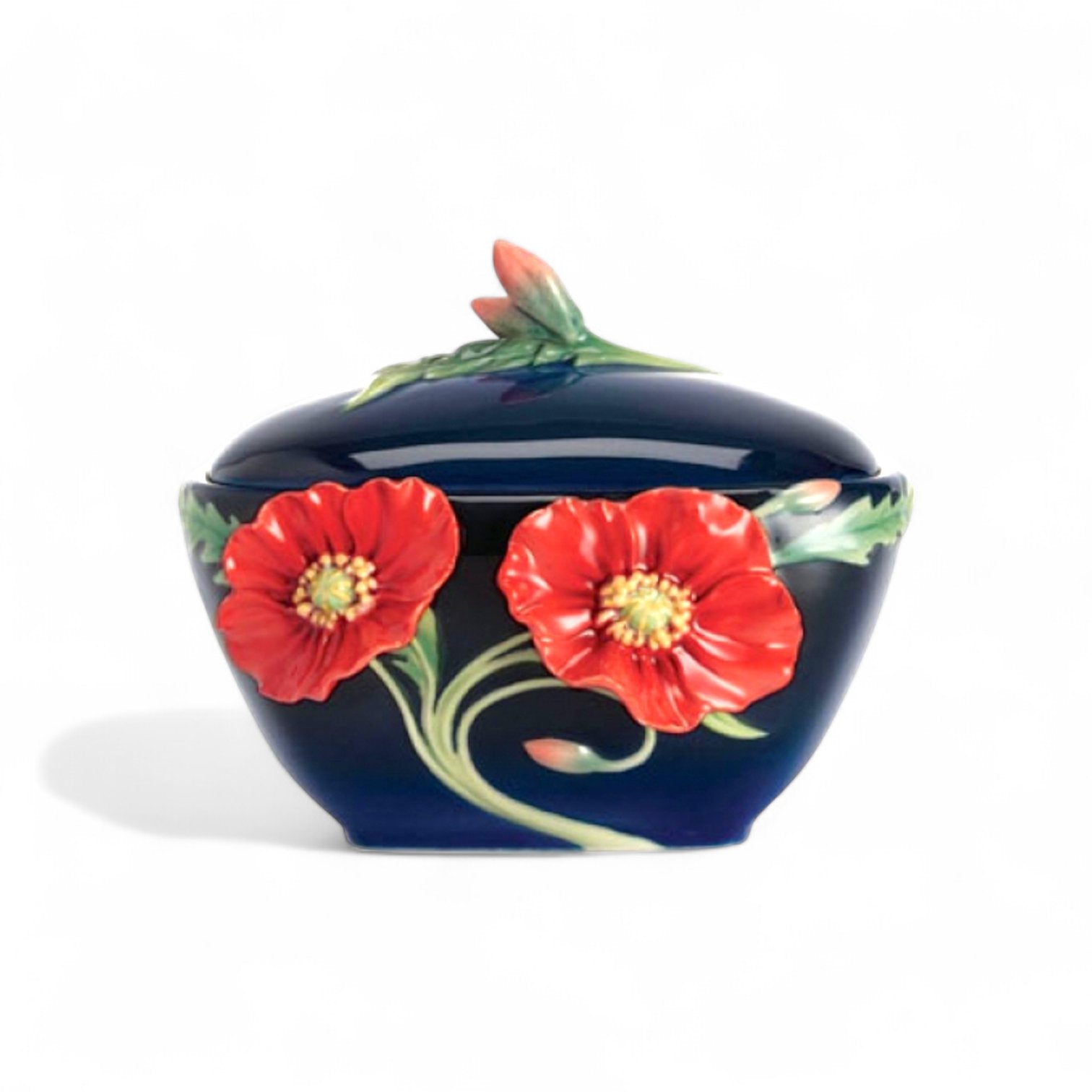 Serenity Poppy Porcelain Sugar Jar