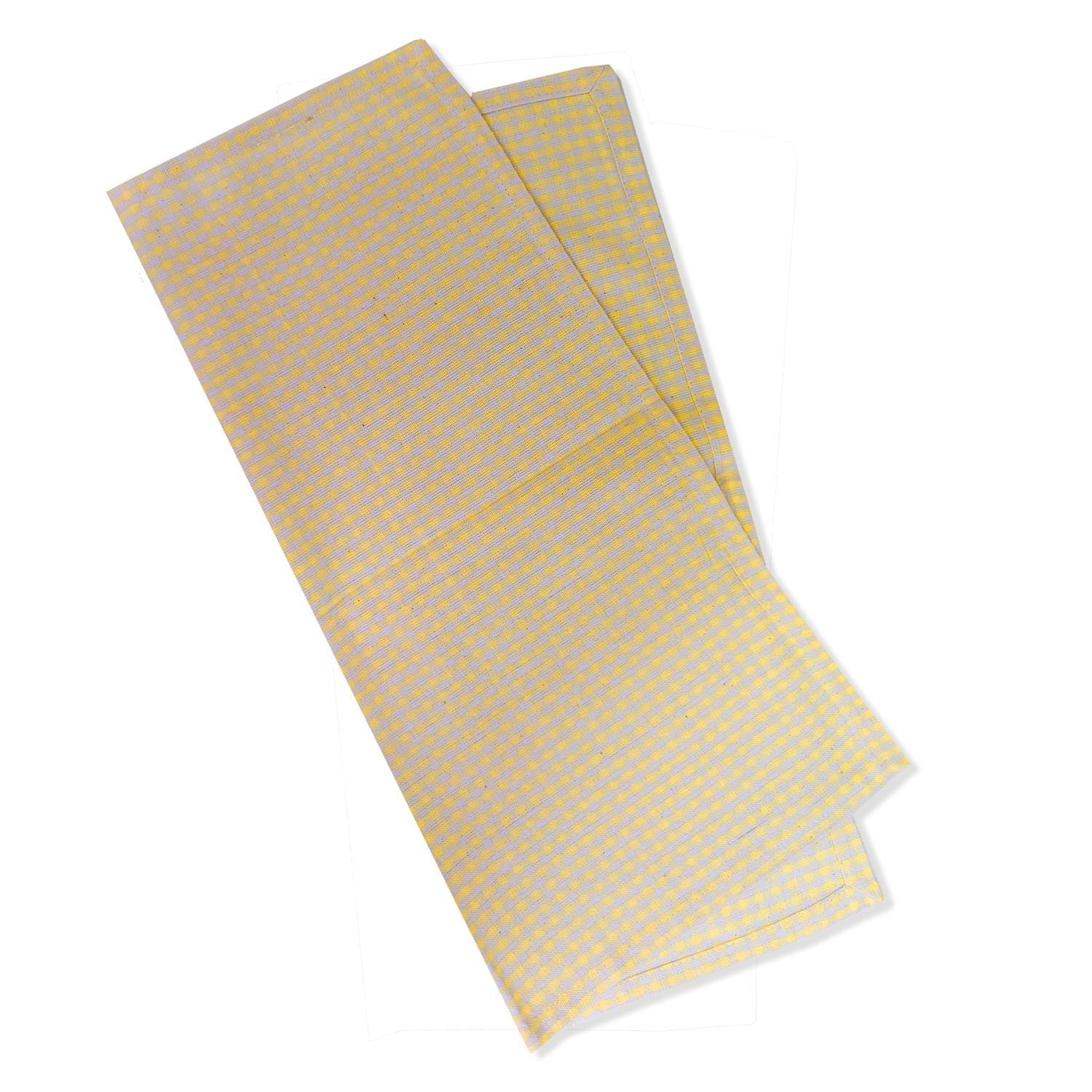 Lemon Tree Geometric Yellow Cloth Napkin - Set of 4