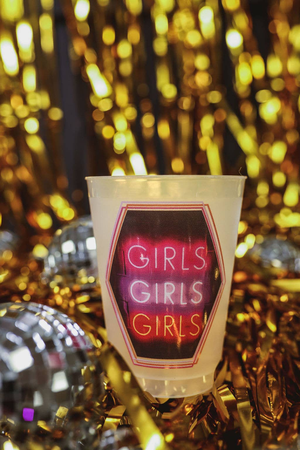 Girls Girls Girls Neon Sign Frosted Cups -Girls