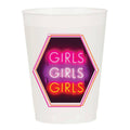 Girls Girls Girls Neon Sign Frosted Cups -Girls