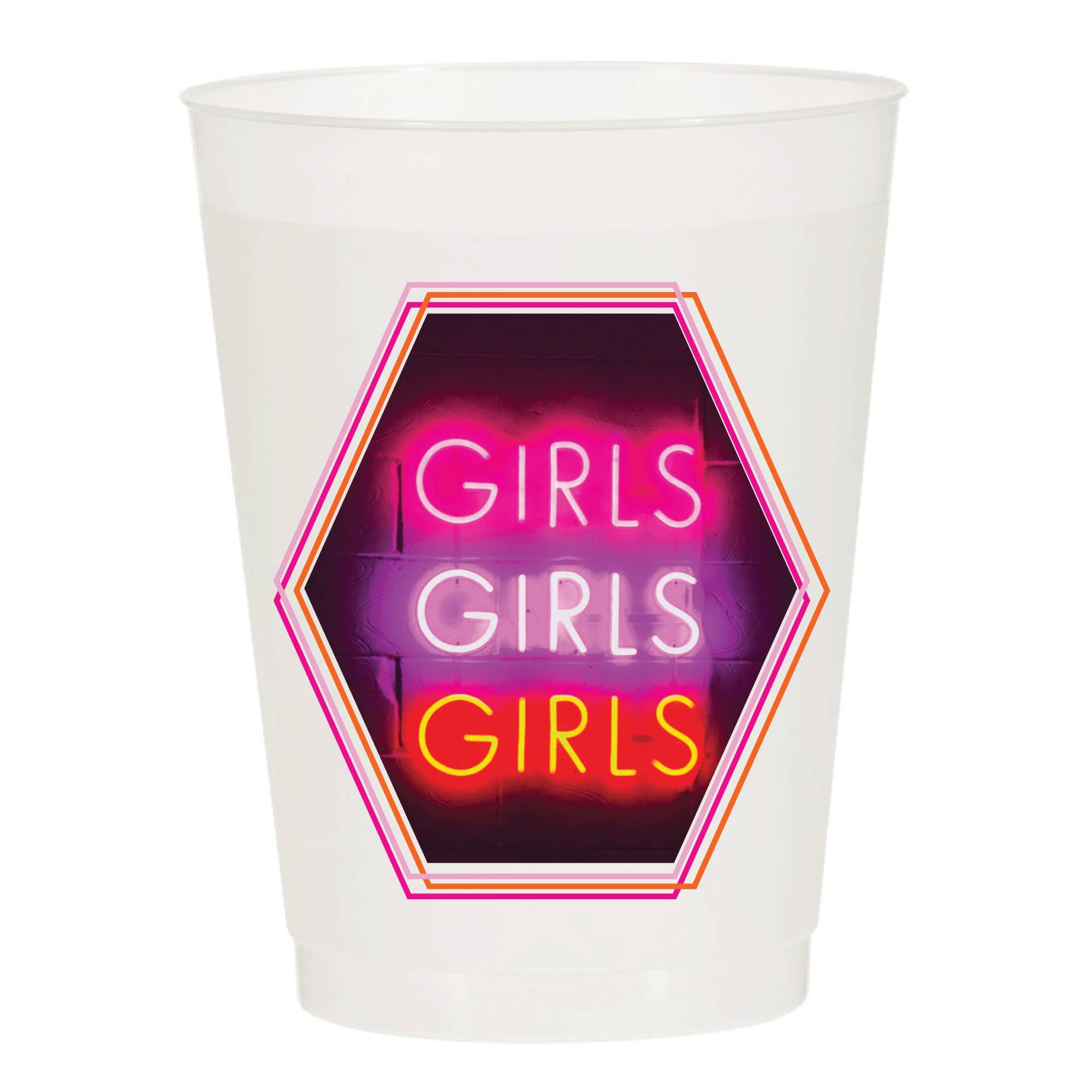 Girls Girls Girls Neon Sign Frosted Cups -Girls