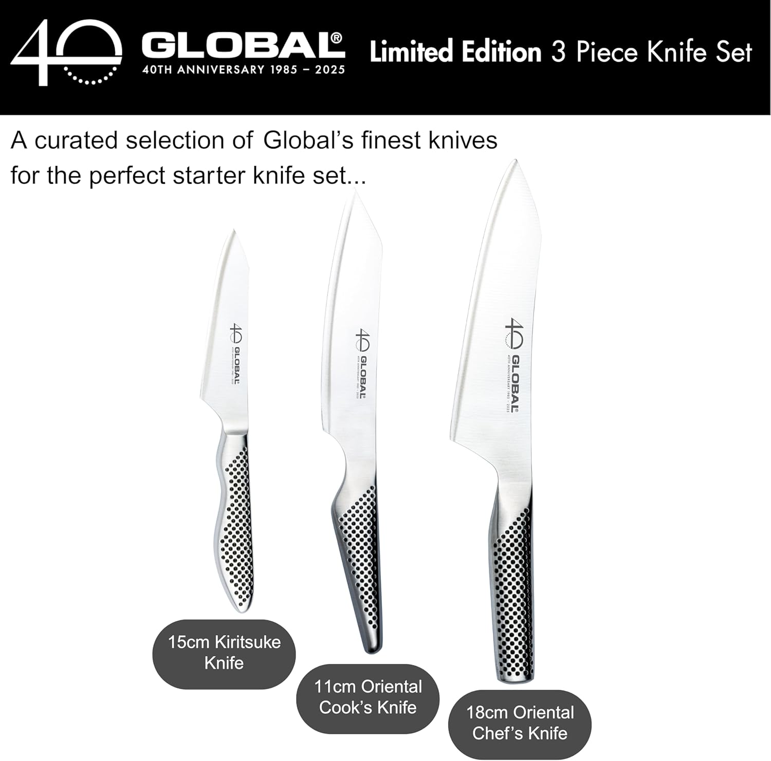 Global Knives 40th Anniversary - 3 Piece Knife Set