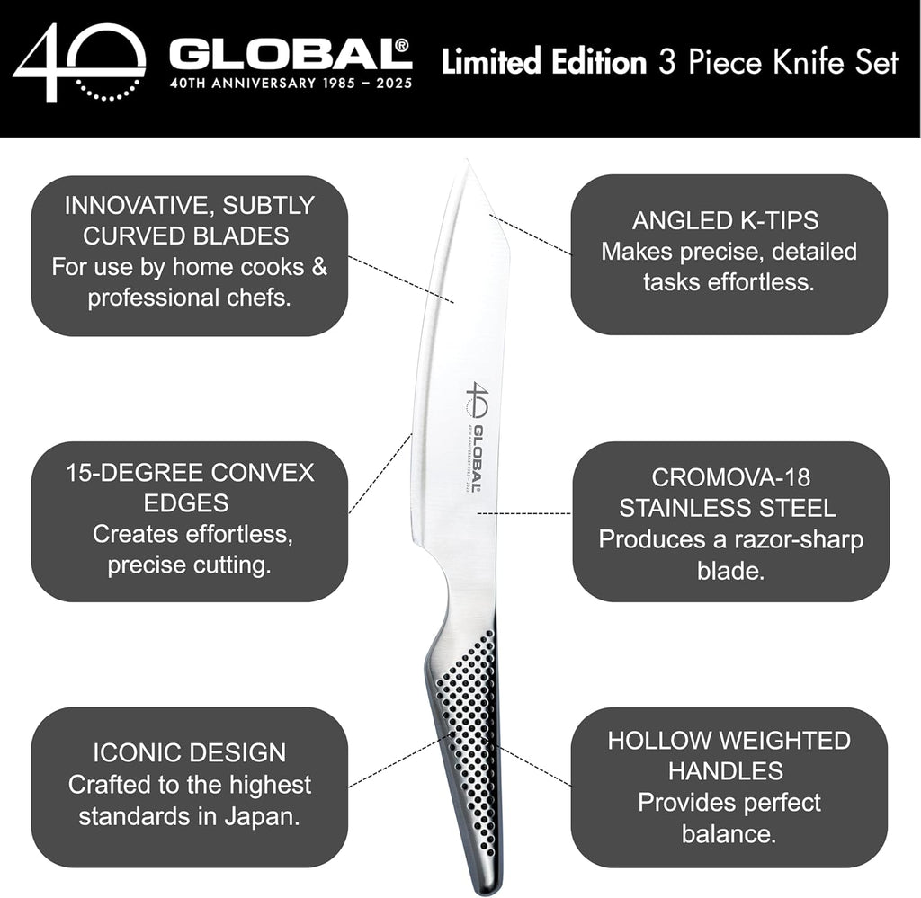 Global Knives 40th Anniversary - 3 Piece Knife Set