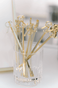 Gold Metallic Monogram Wedding Stir Sticks