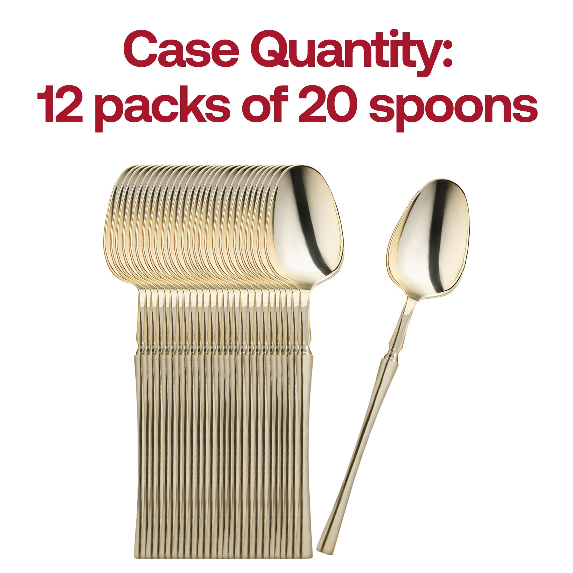 Shiny Gold Moderno Disposable Plastic Dessert Spoons