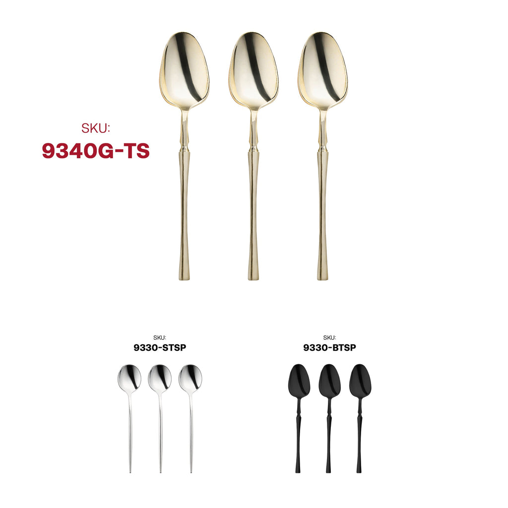 Shiny Gold Moderno Disposable Plastic Dessert Spoons