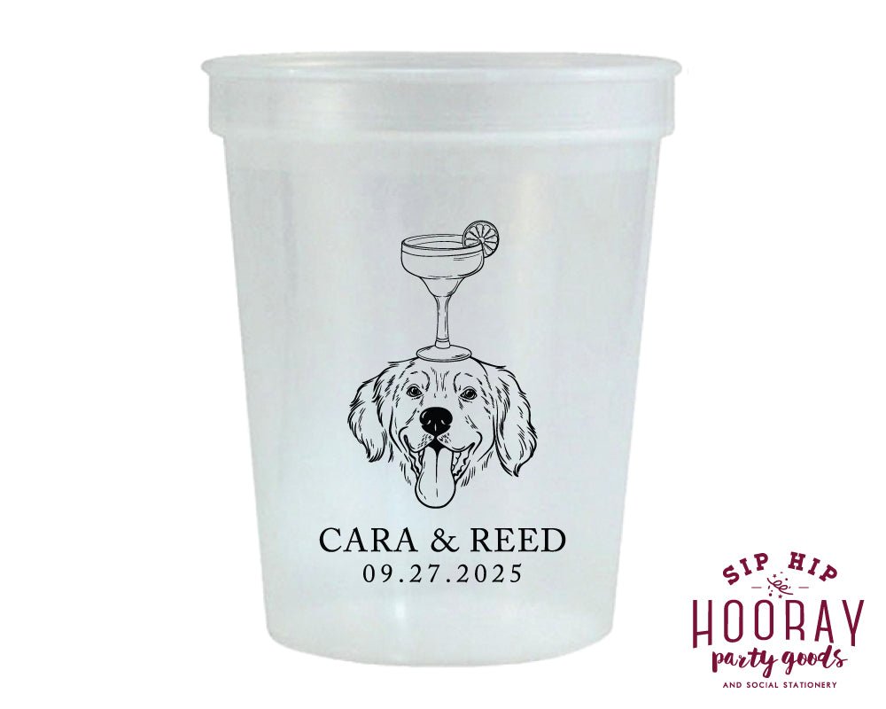 Golden Retriever Wedding Stadium Cups