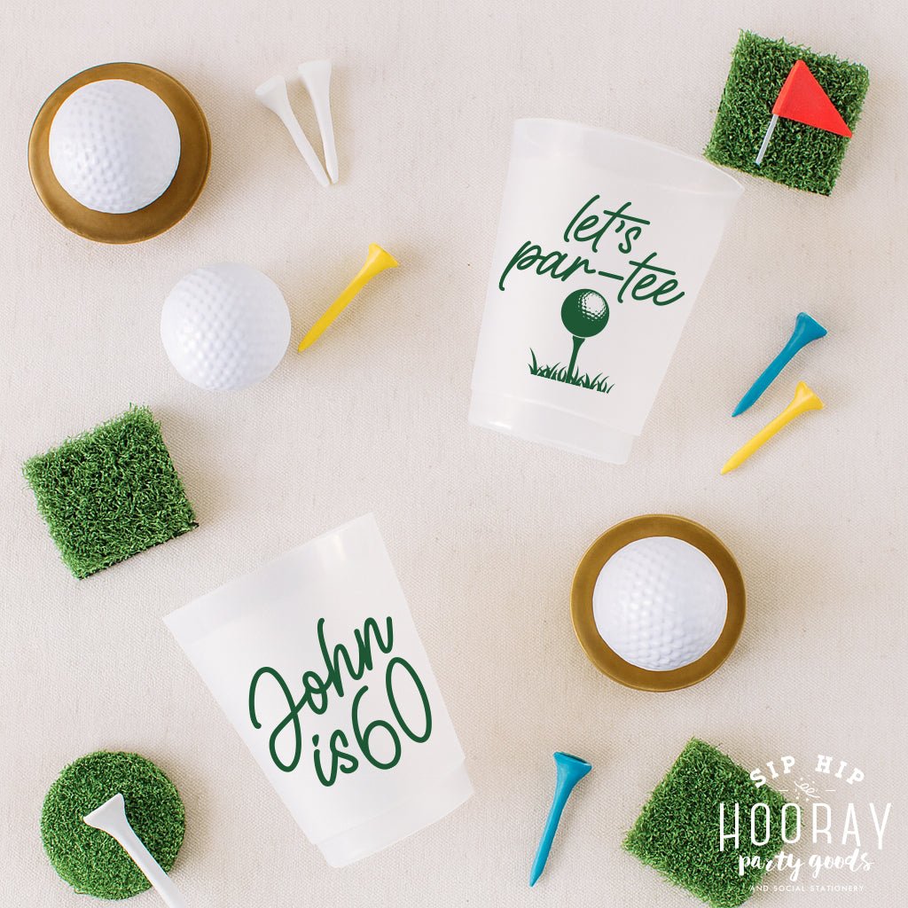 Golf Birthday Party Frosted Cups Lets Part Tee