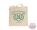 Golf Club Wedding Crest Personalized Welcome Tote Bags
