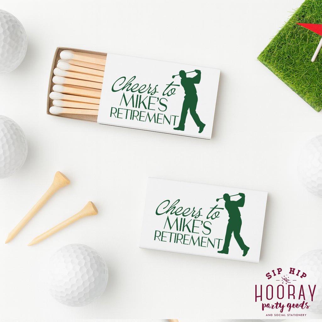 Golf Retirement Party Personalized Matchboxes