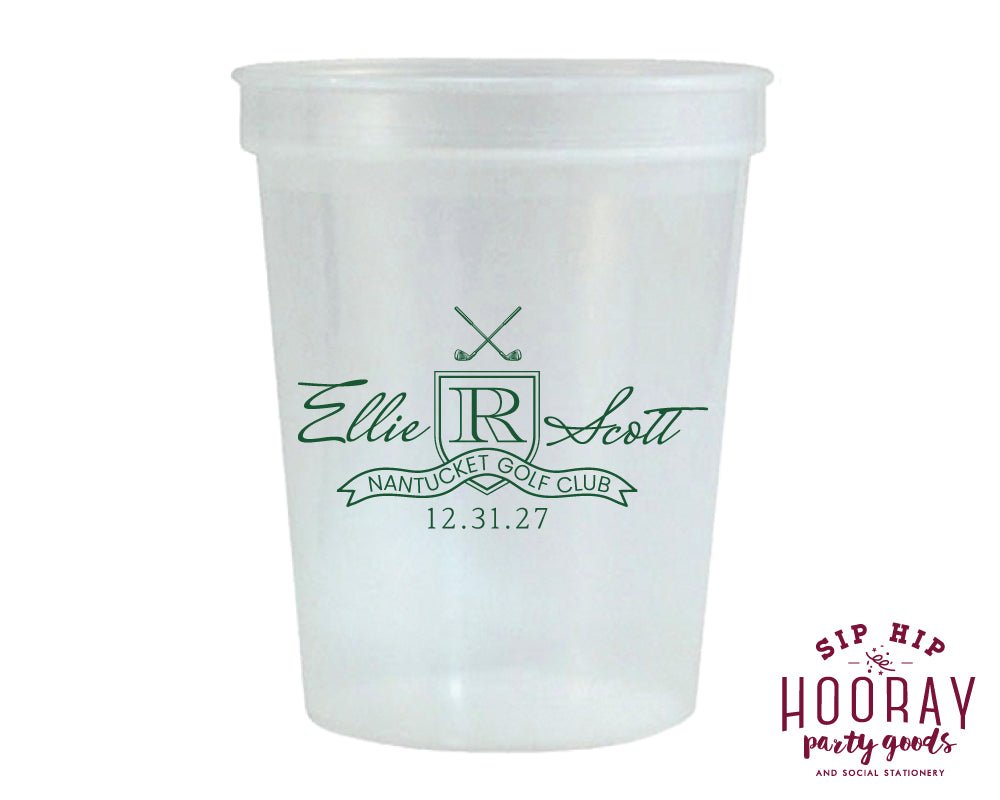 Golf Wedding Crest Custom Stadium Cups