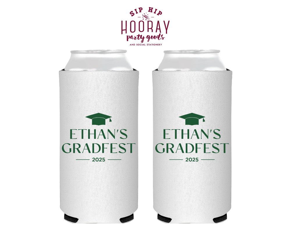 Grad Fest Celebration Slim Foam Can Coolers