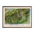 Great Smoky Mountains 1957 Shaded Relief Map - No Frame