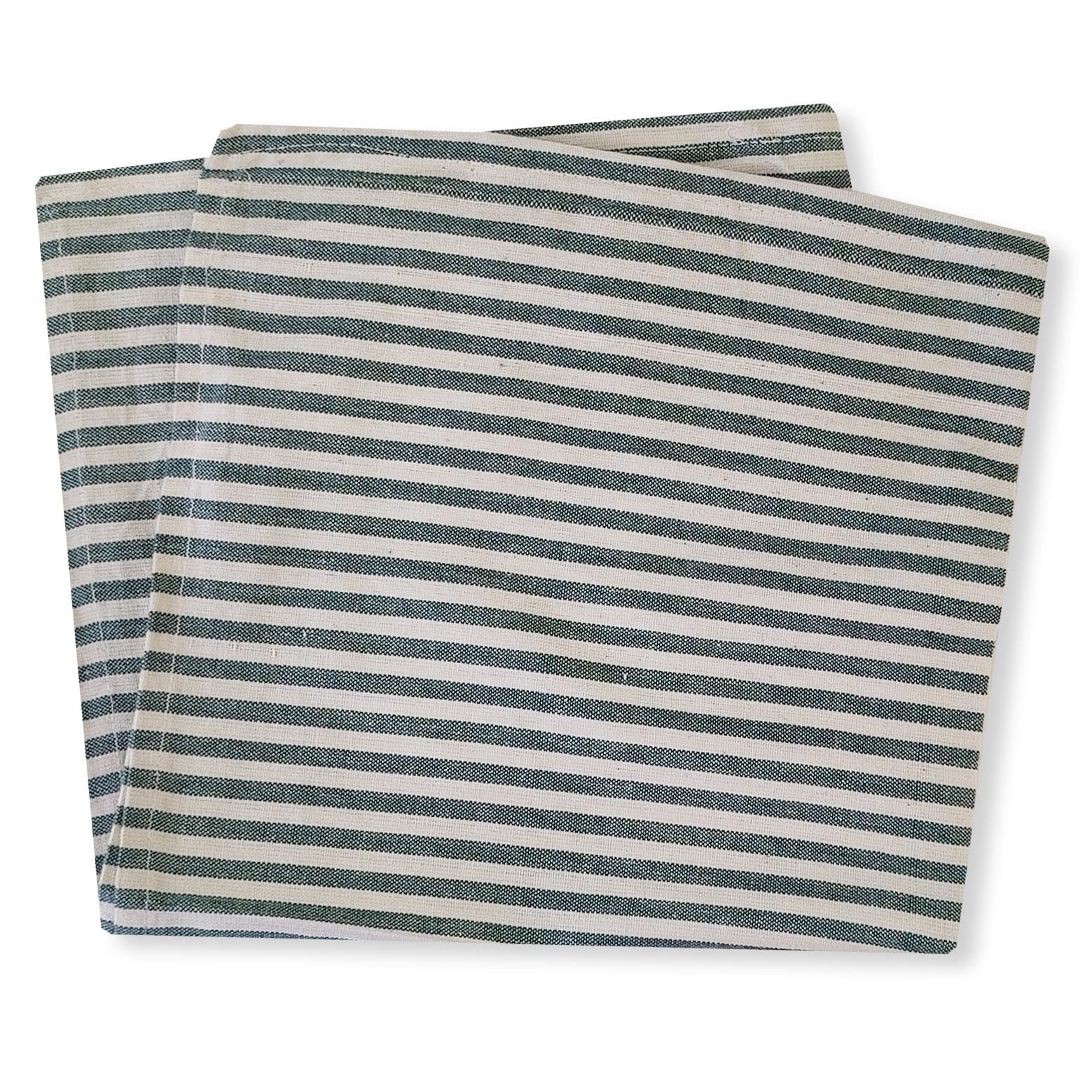 Lemon Tree Green Stripe Cloth Napkin - Set of 4
