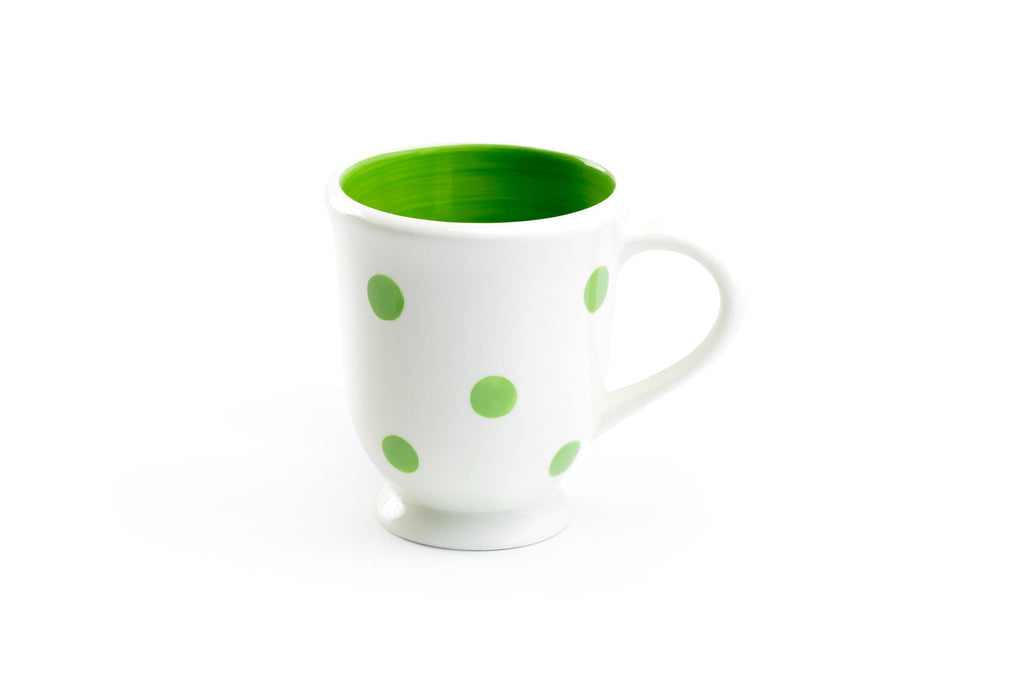 Polka Dots Mug - Green on White