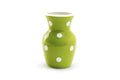 Polka Dots Vase - White on Green