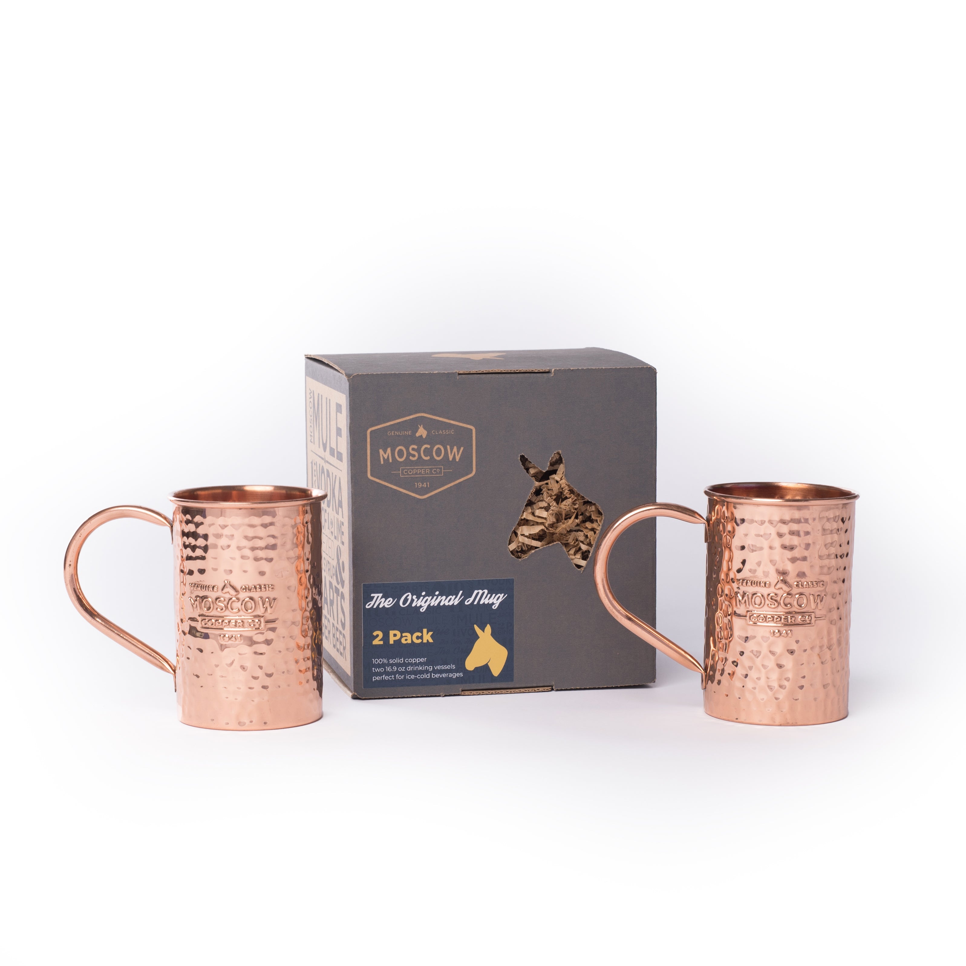 Two Original Moscow Mule Mugs with Gift box