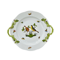 Herend Rothschild Bird Cake Plate with Handle