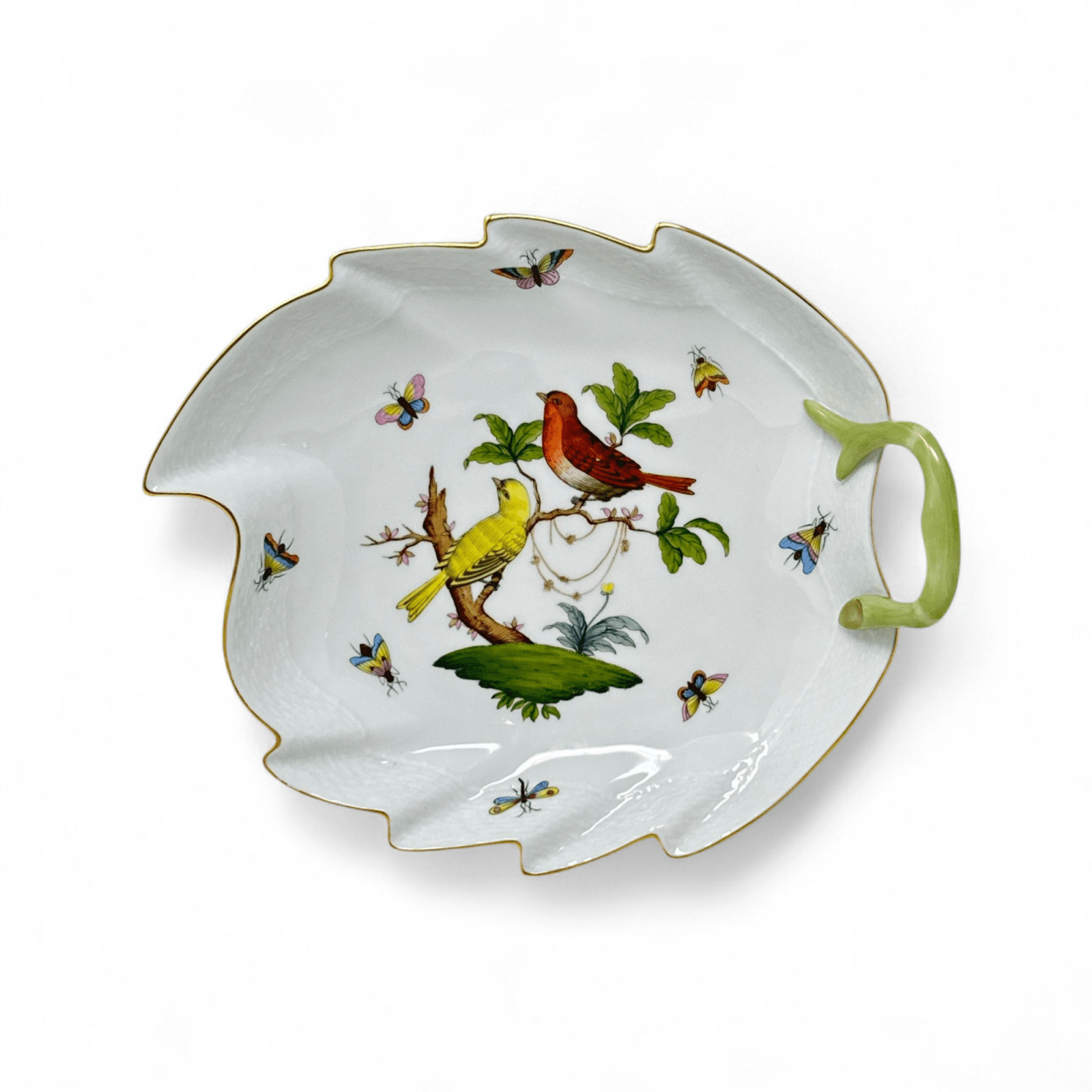 Herend Rothschild Bird Leaf Dish