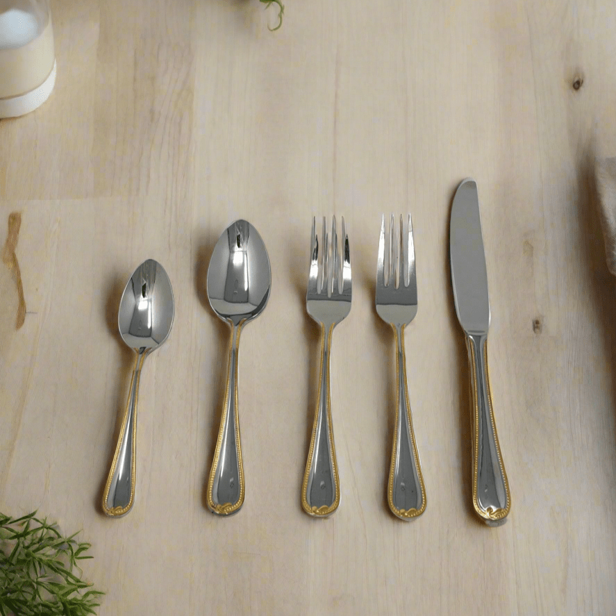 Heritage Aura ( Gold Accent ) - 5 Piece Place Setting