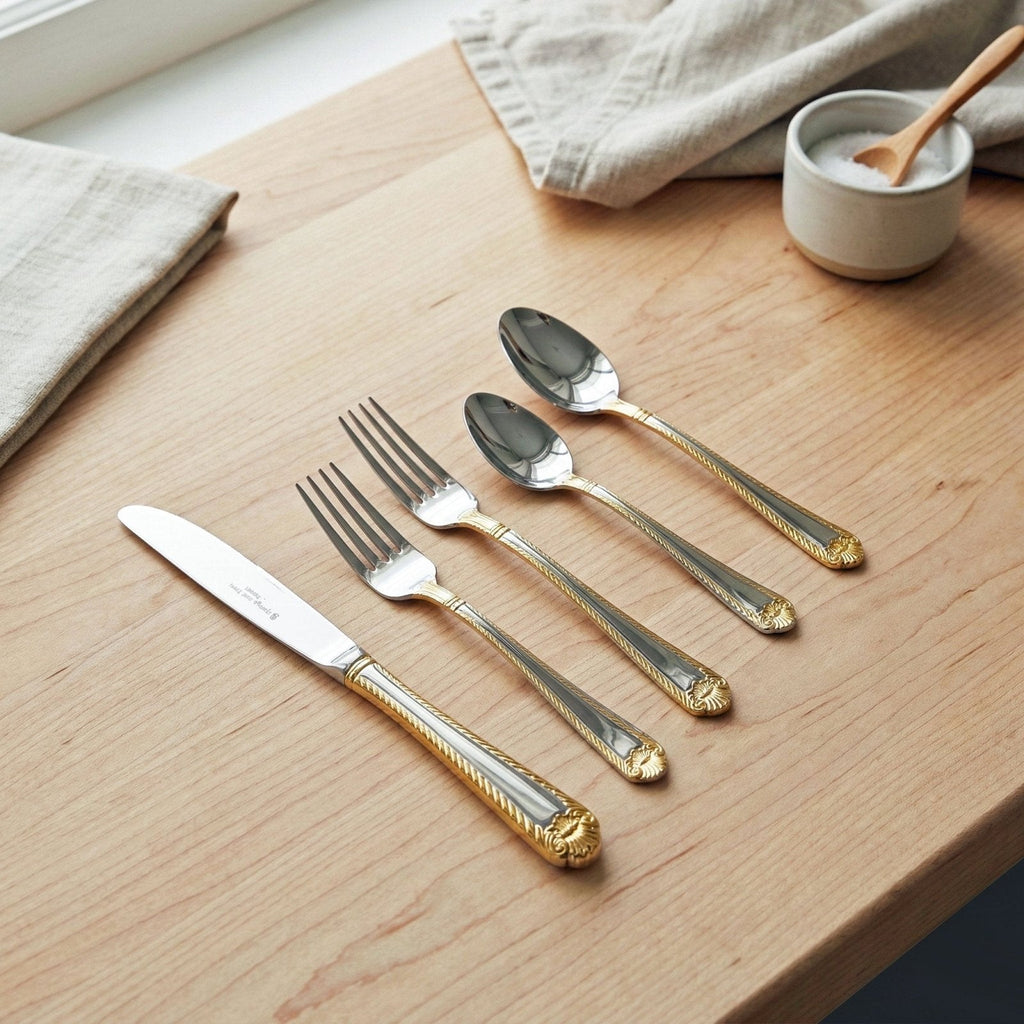 Heritage Stainless Classic Gold Shell - 5 Piece Place Setting