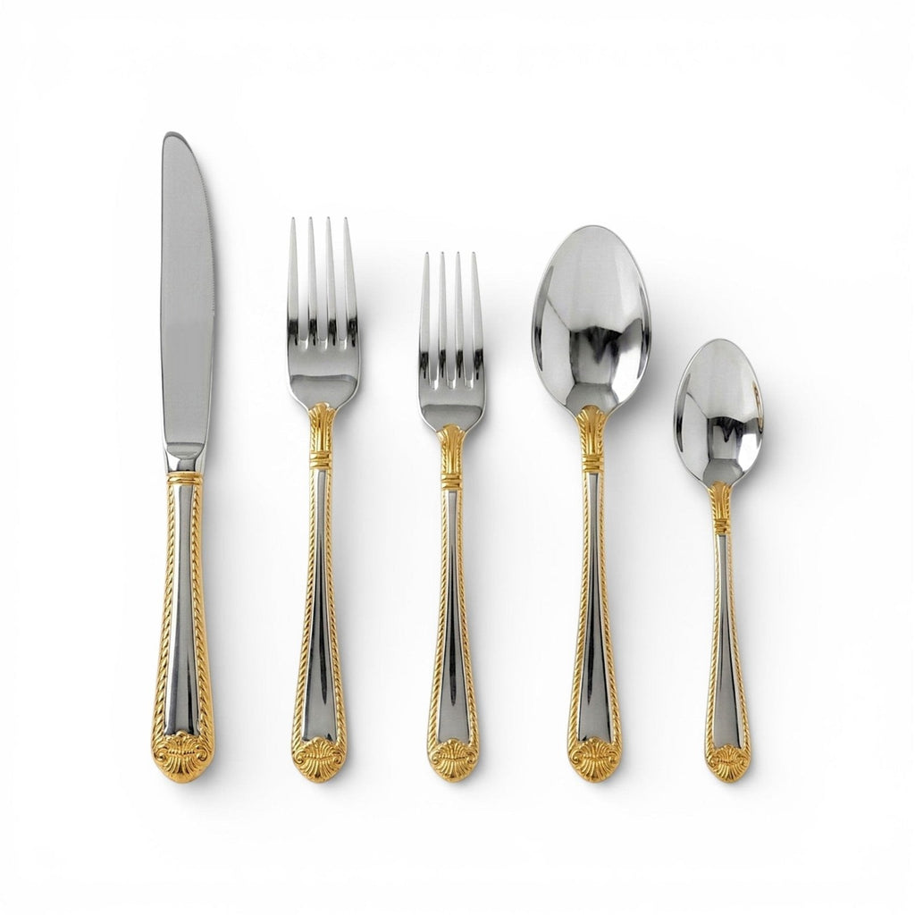 Heritage Stainless Classic Gold Shell - 5 Piece Place Setting